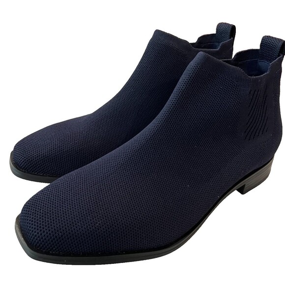 Vivaia Ryan Pro Square Toe Chelsea Boots 8.5 / 38.5 Women Navy Blue Ankle Bootie - Picture 1 of 14